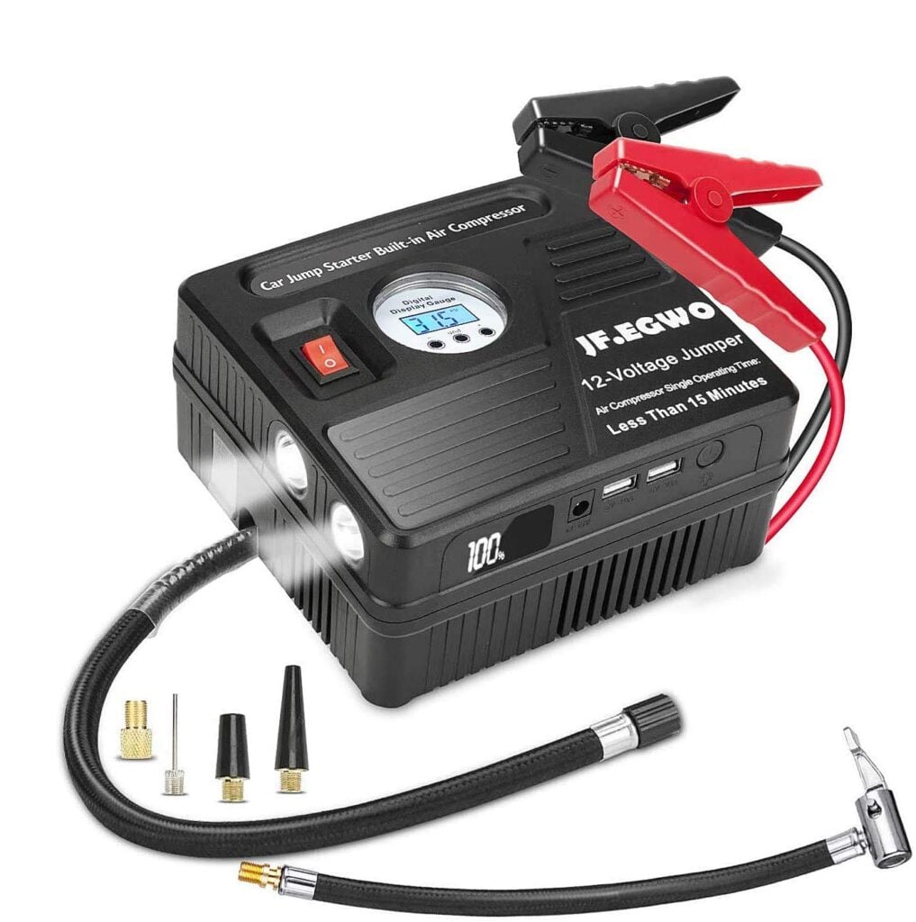 Jump Starter With Built-In Air Compressor